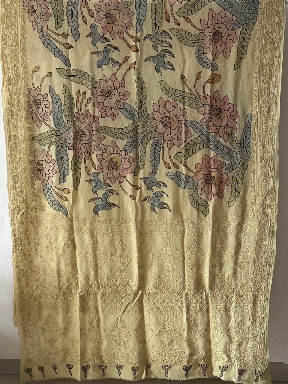 phoolnama-pure-banarsi-georgette-kalamkari-dupatta-with-lucknow-chikankari
