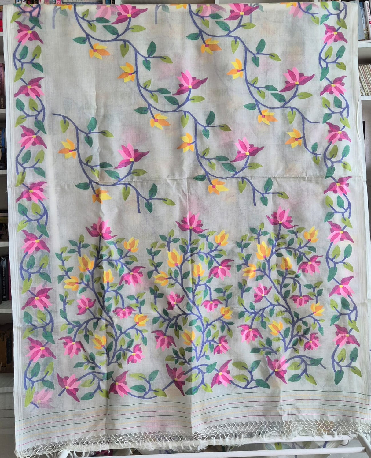 Phoolon Ki Boondein - Handloom Muslin Silk Saree with Jamdani weaving