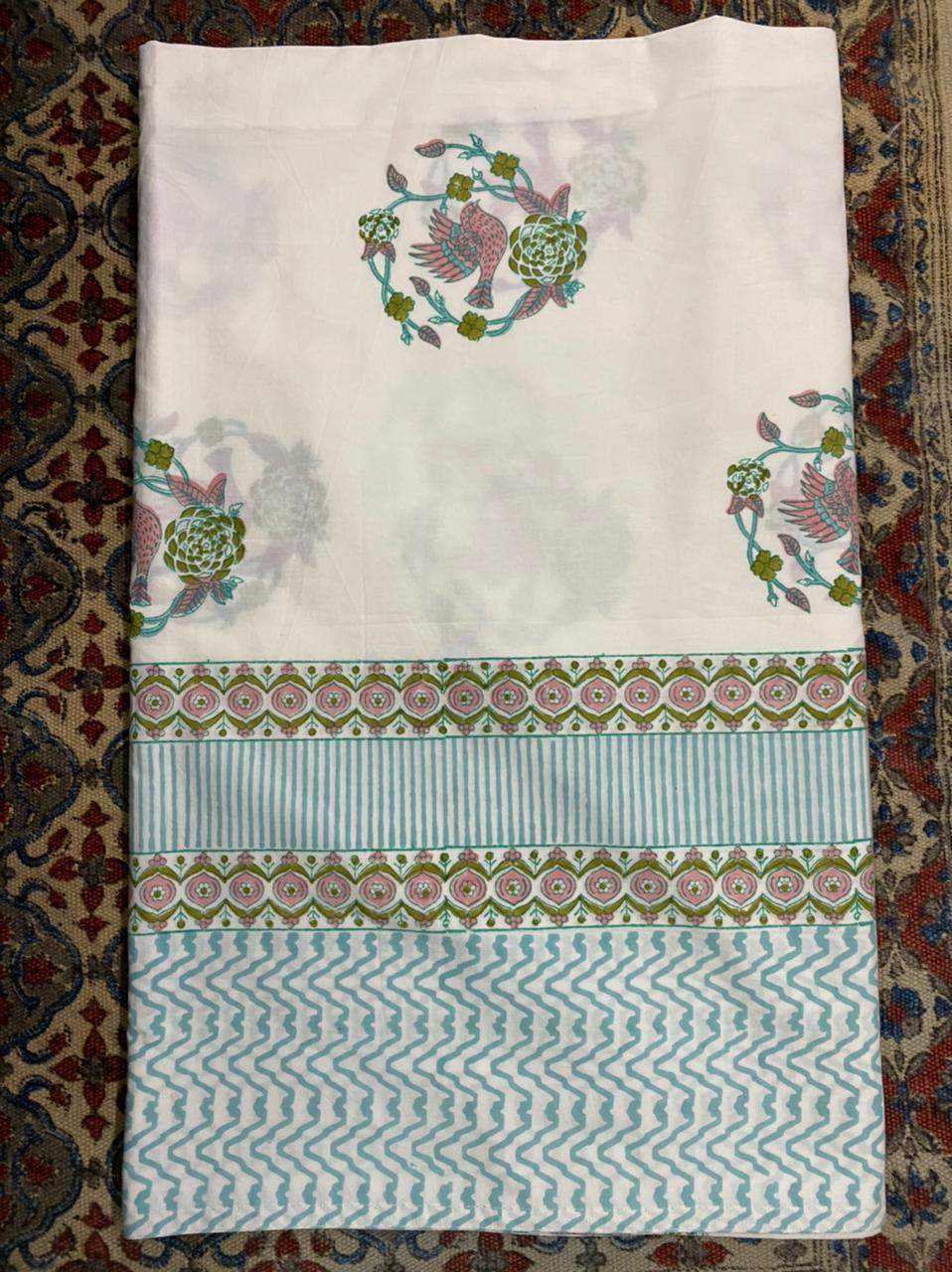 pink-bird-double-cotton-bedsheet-material-view