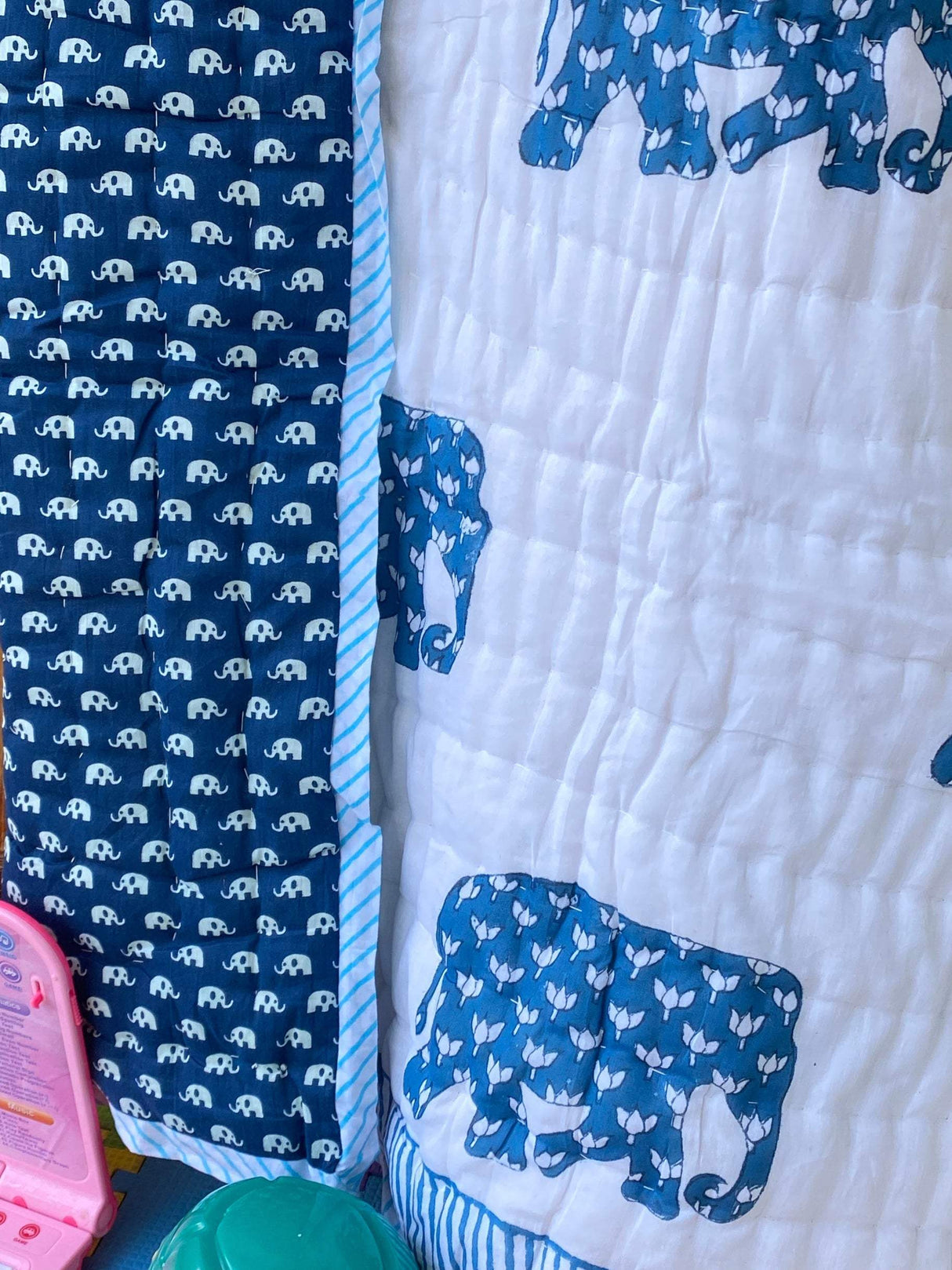 reversible-cotton-kids-quilt-with-hand-printed-blue-elephants-ideal-for-retail-sales-in-usa-and-singapore