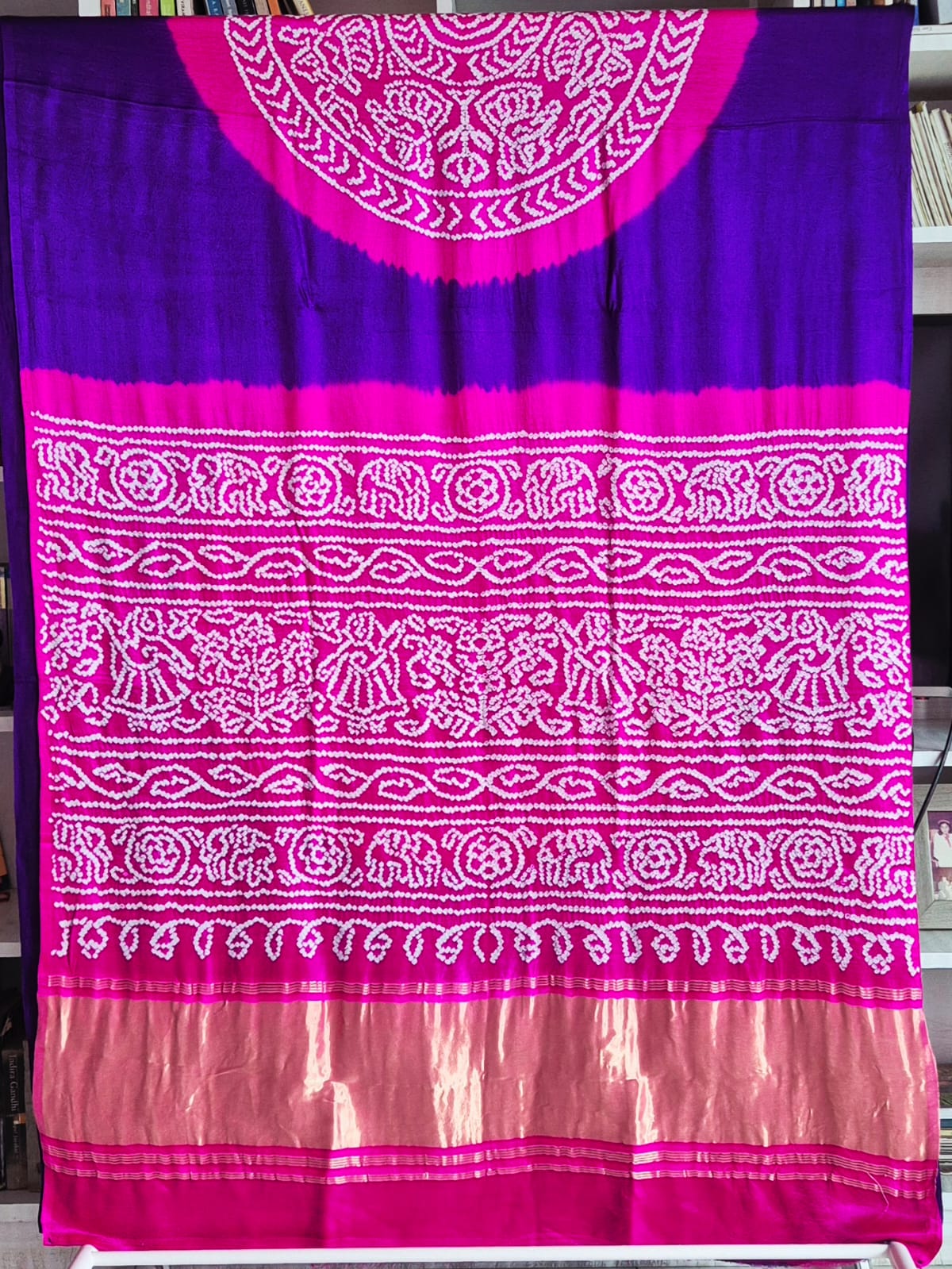 pure-gajji-silk-violet-pink-rasmandal-circle-bandhani-saree
