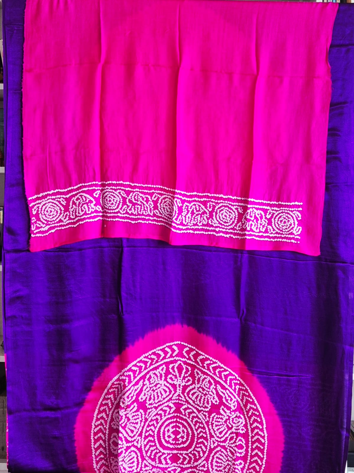 pure-gajji-silk-violet-pink-rasmandal-circle-bandhani-saree