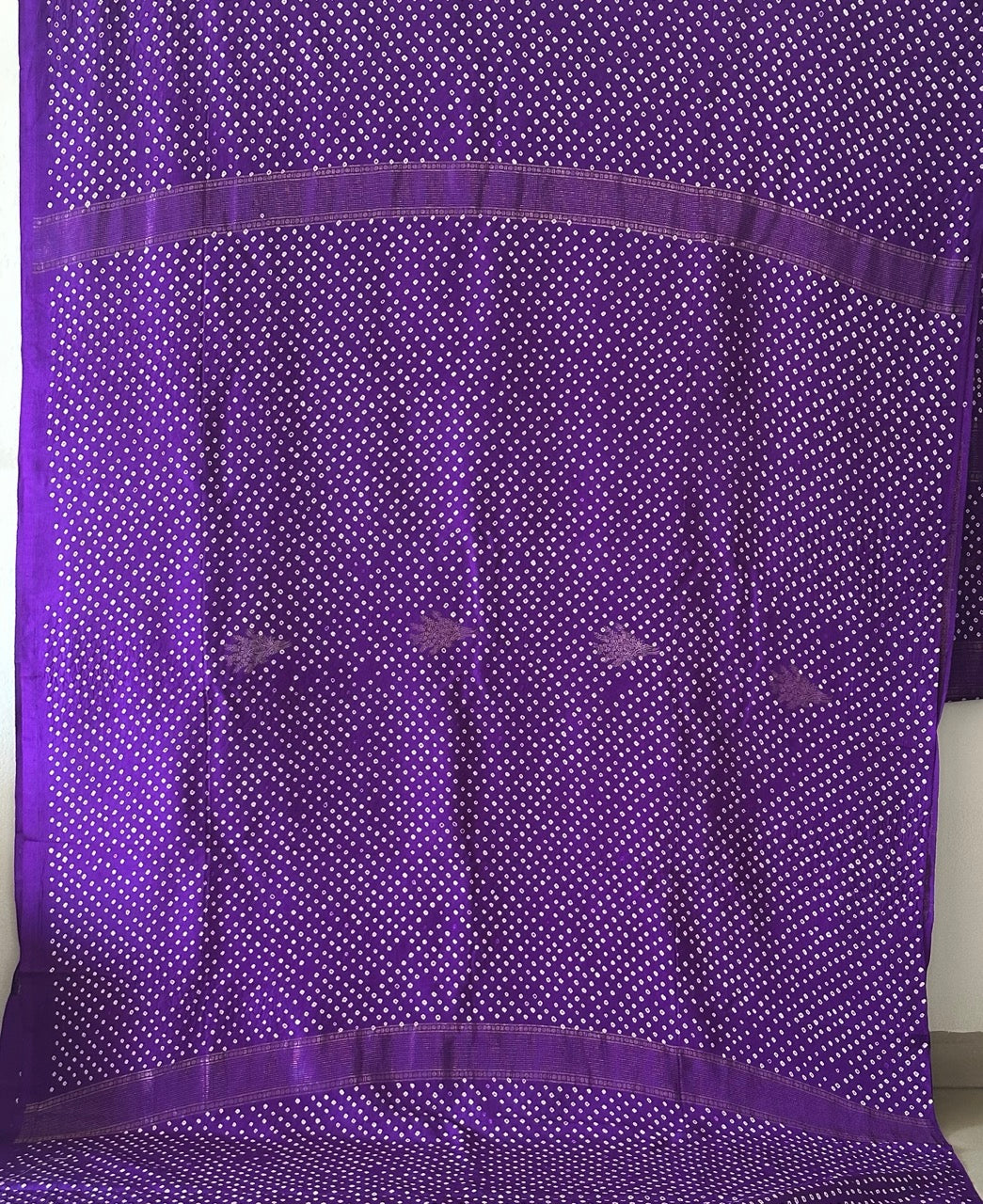 Purple Kanjivaram Silk Bandhani Saree