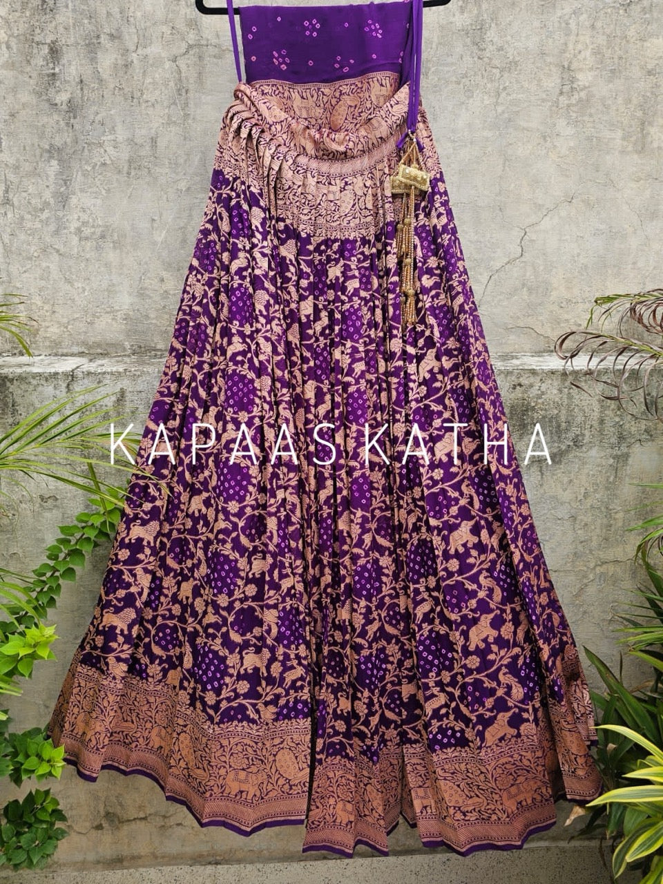 purple-pure-banarsi-georgette-bandhani-lehenga-with-dupatta