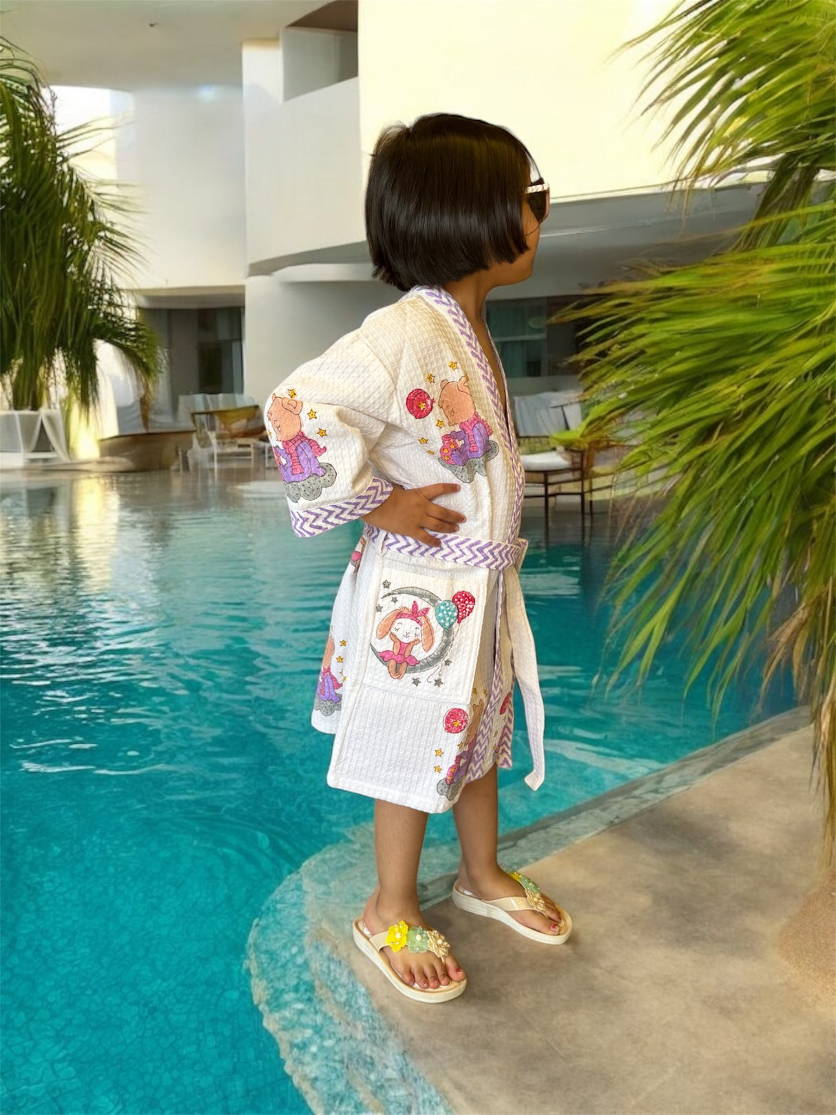 wholesale purple dreamland cotton waffle bathrobes for girls available for resellers