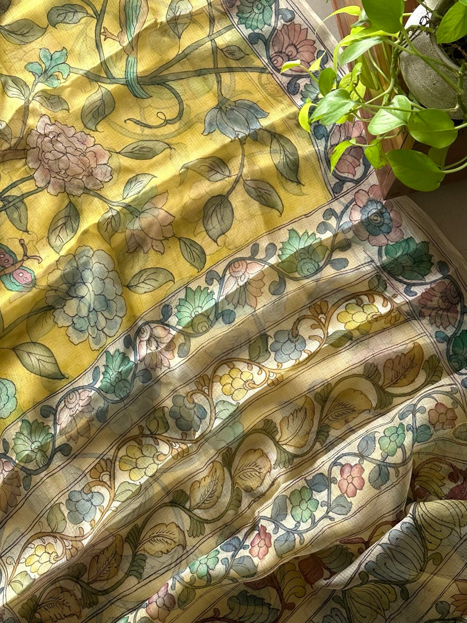 pushpakatha-handcrafted-kota-silk-kalamkari-saree