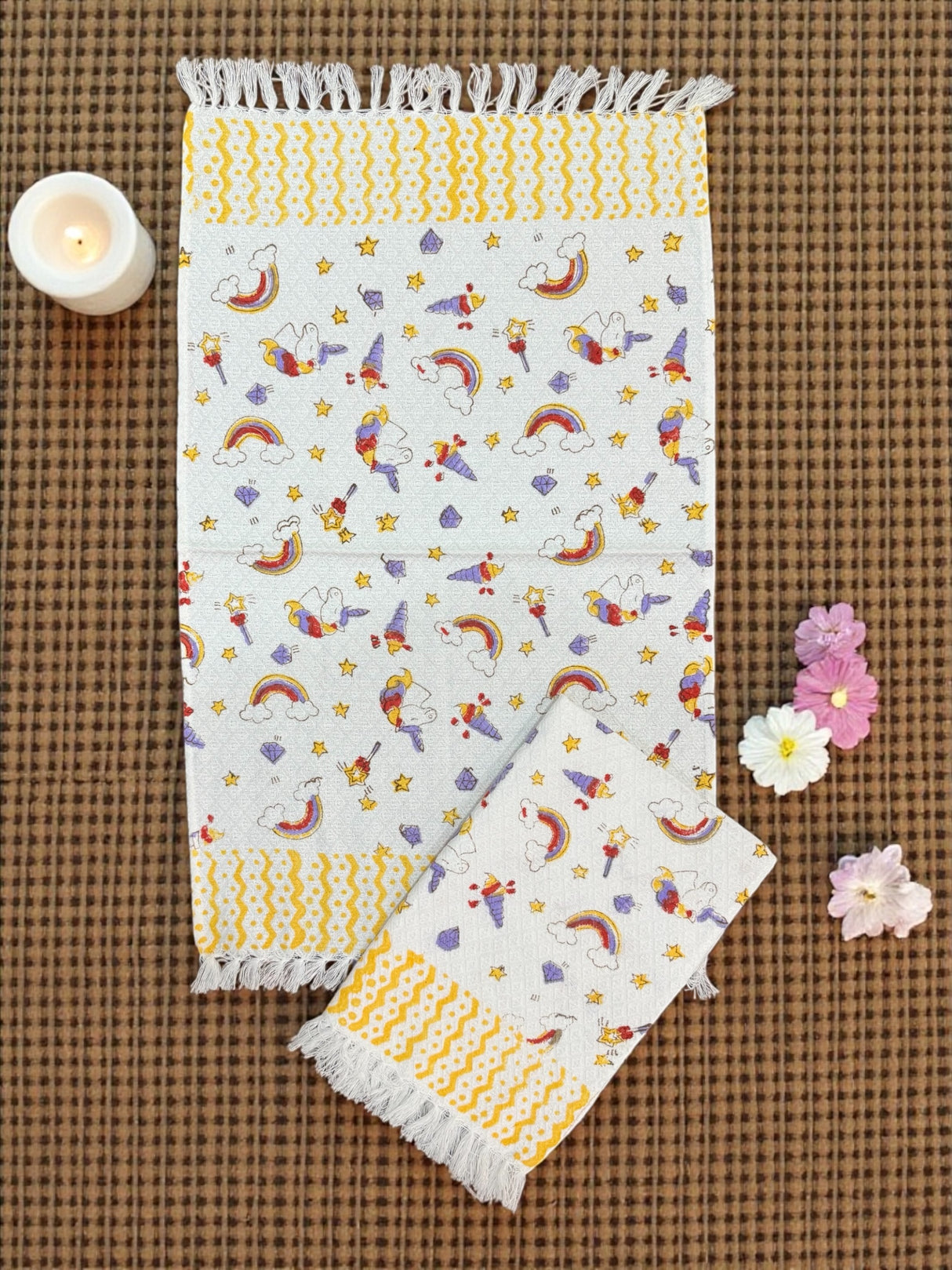 rainbow-unicorn-kids-cotton-jacquard-towel-set