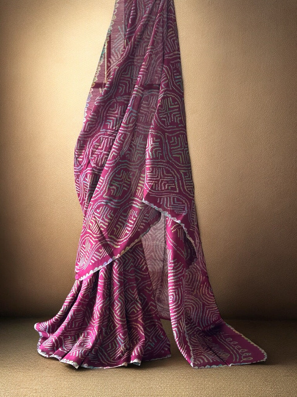 rangdeep-crimson-munga-silk-bandhani-saree-with-multicoloured-bandhani