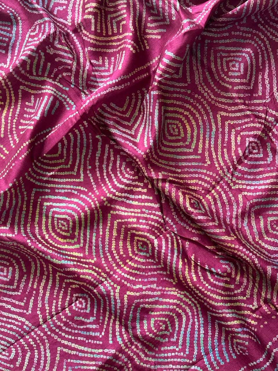 rangdeep-crimson-munga-silk-bandhani-saree-with-multicoloured-bandhani