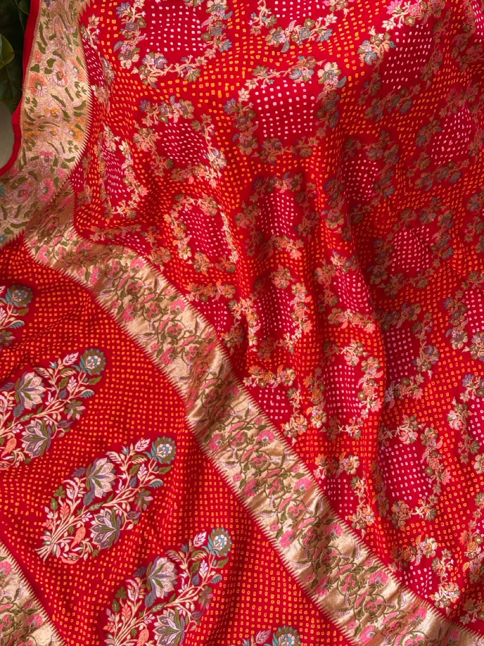 Super Exclusive Handloom Banarsi Georgette Bandhani Saree