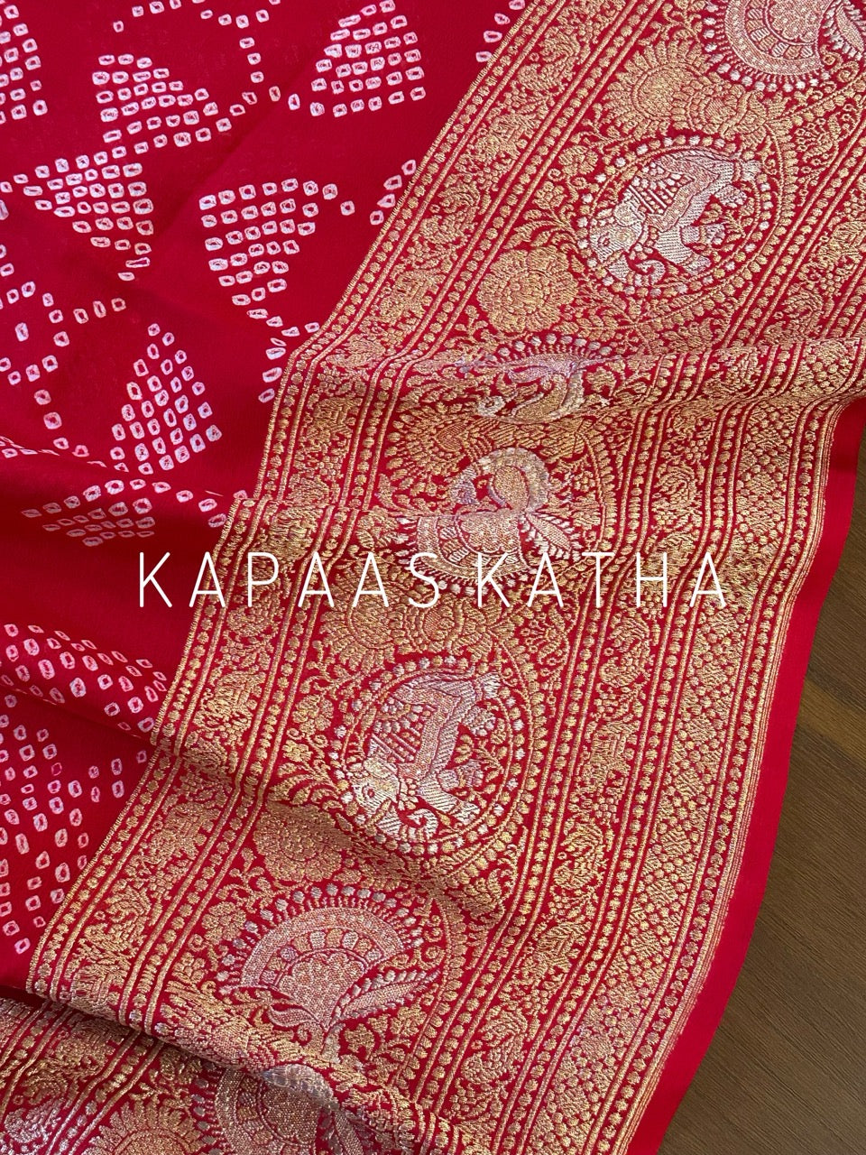 red-exquisite-handloom-banarasi-georgette-bandhani-saree