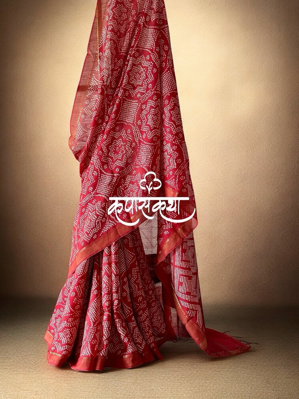 red-reverie-munga-silk-bandhani-saree