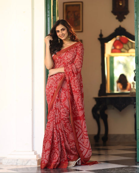 red-reverie-munga-silk-bandhani-saree