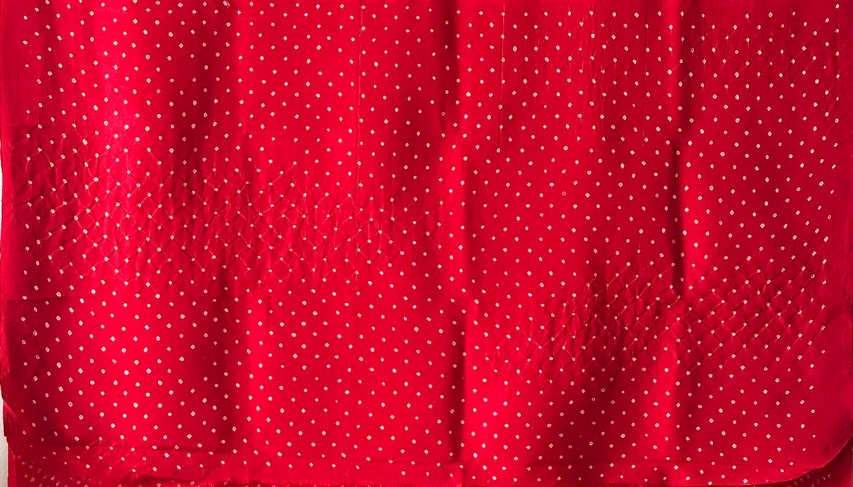 Red Kanjivaram Silk Bandhani Saree