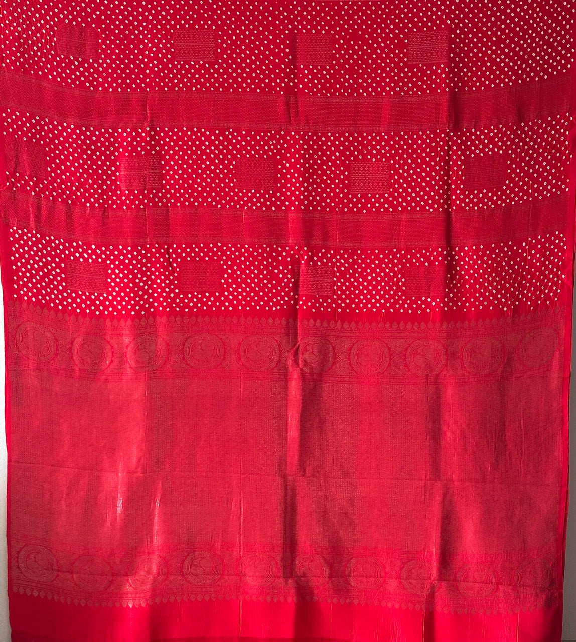 Red Kanjivaram Silk Bandhani Saree