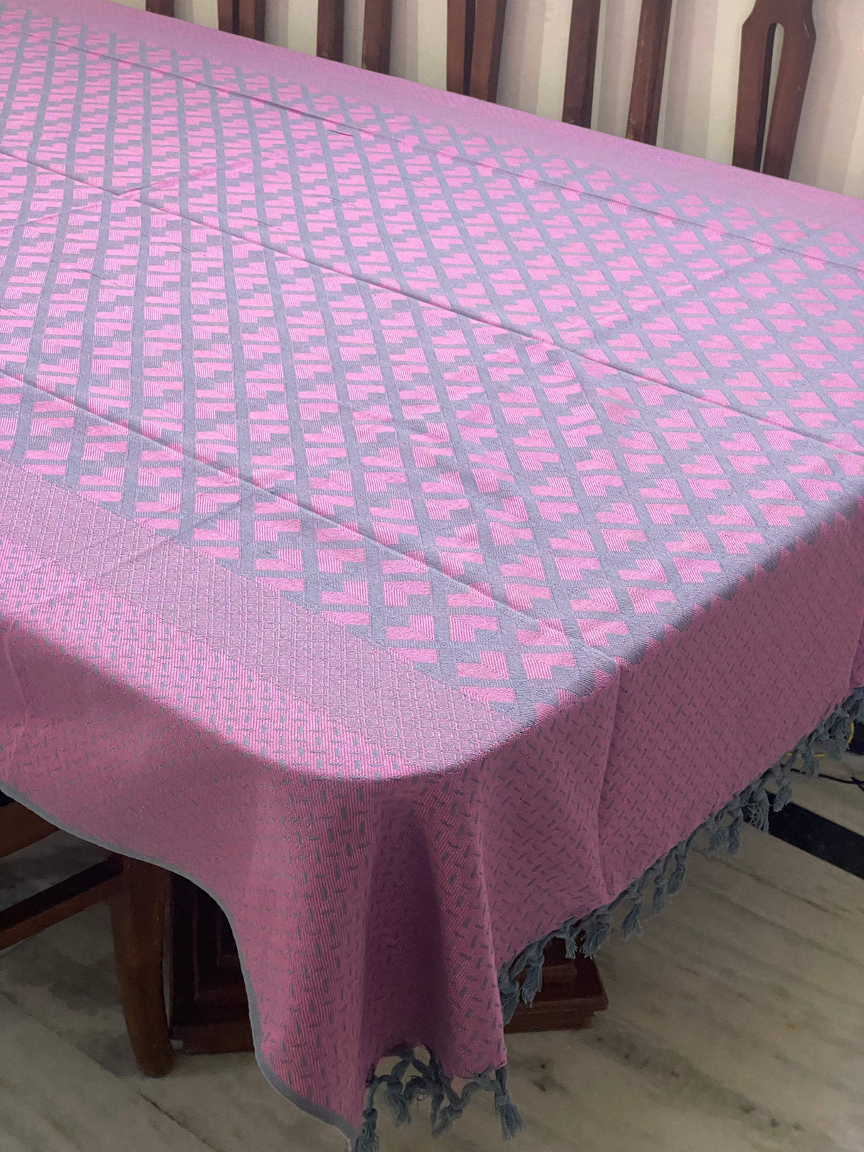 reversible-purple-grey-theme-woven-cotton-table-cloth-6-seater-back-view