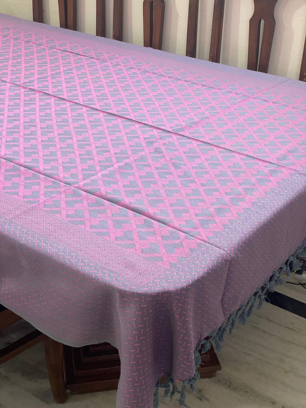 reversible-purple-grey-theme-woven-cotton-table-cloth-6-seater-full-view