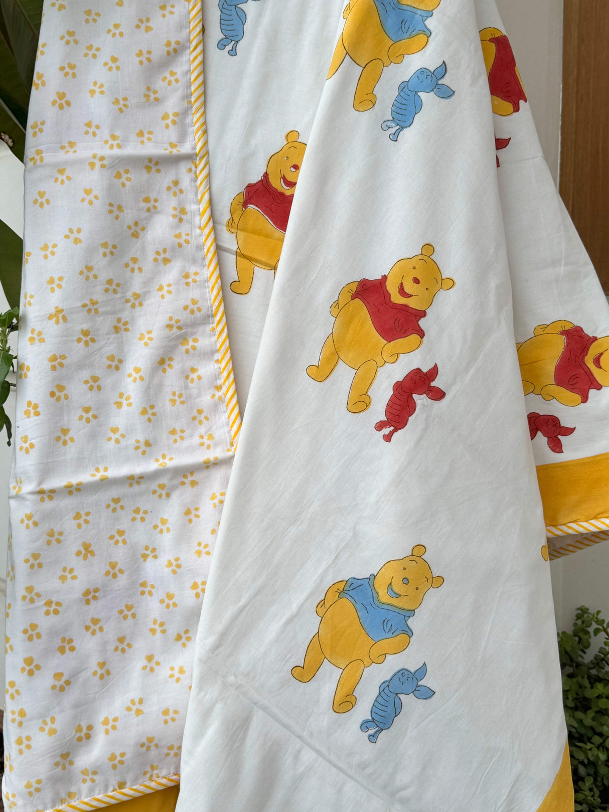 happy winnie the pooh baby dohar soft breathable cotton layered blanket birthday return gift idea