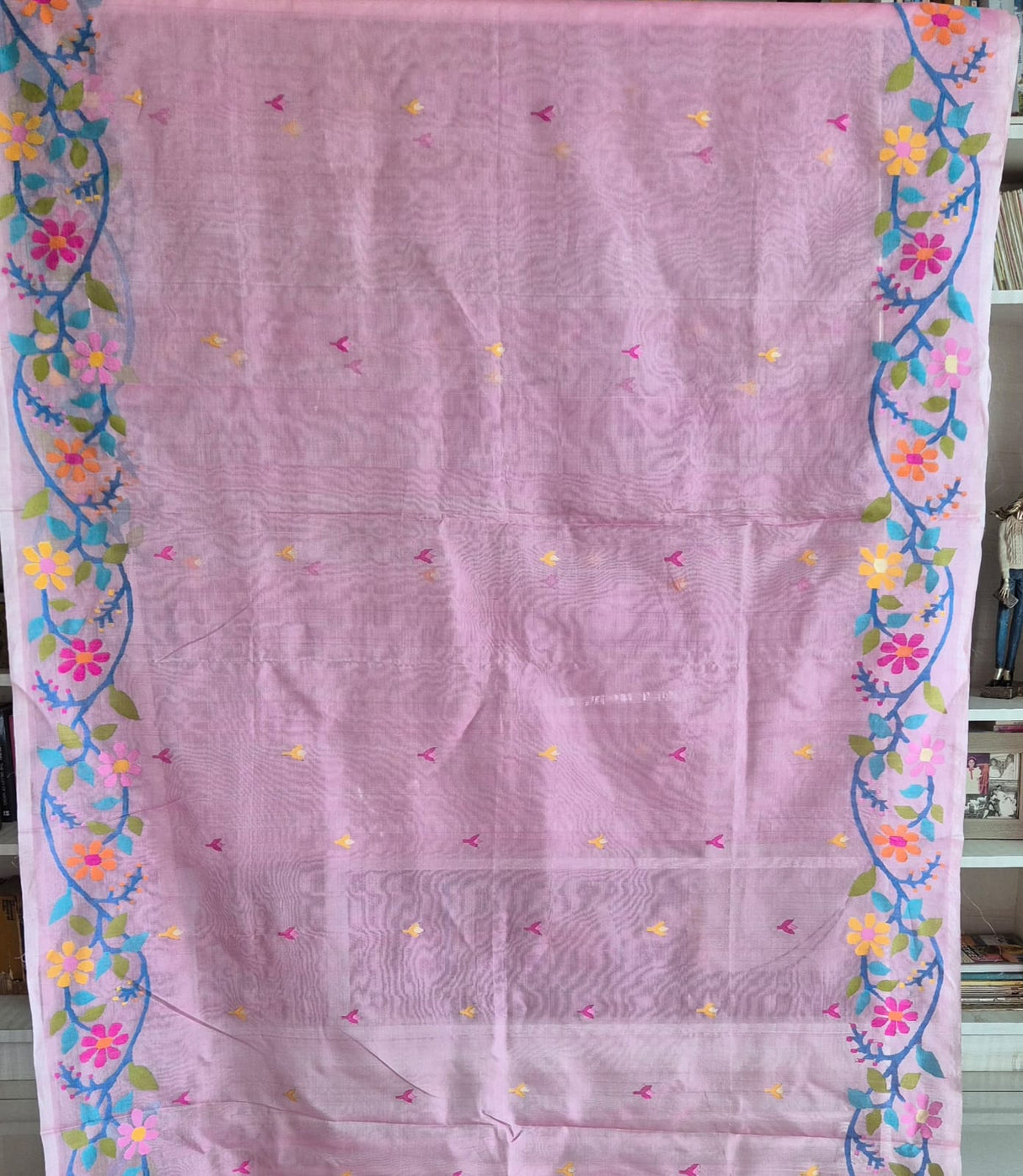 Rooh Gulabi - Handloom Muslin Silk Saree with Jamdani weaving