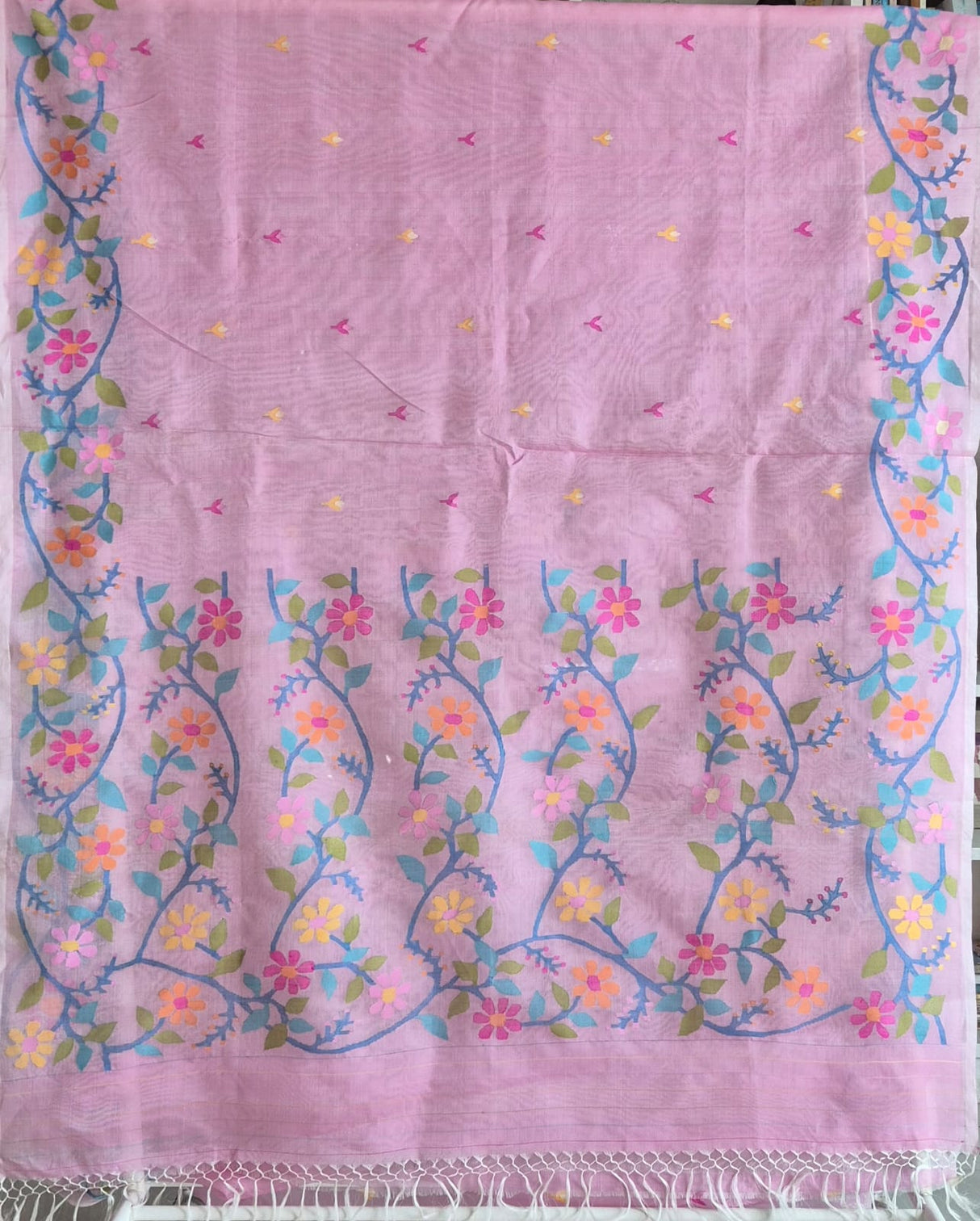 Rooh Gulabi - Handloom Muslin Silk Saree with Jamdani weaving