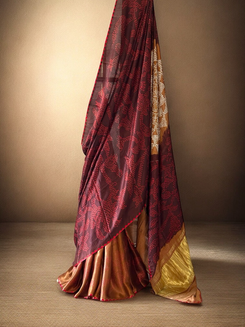 rustic-aura-pure-gajji-silk-bandhani-saree