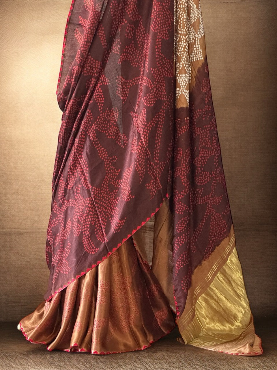 rustic-aura-pure-gajji-silk-bandhani-saree