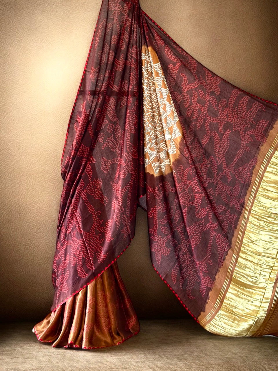 rustic-aura-pure-gajji-silk-bandhani-saree