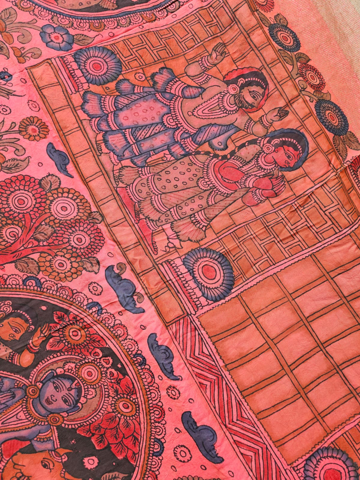 shyamsundari-indian-mythological-theme-kanchipattu-kalamkari-saree