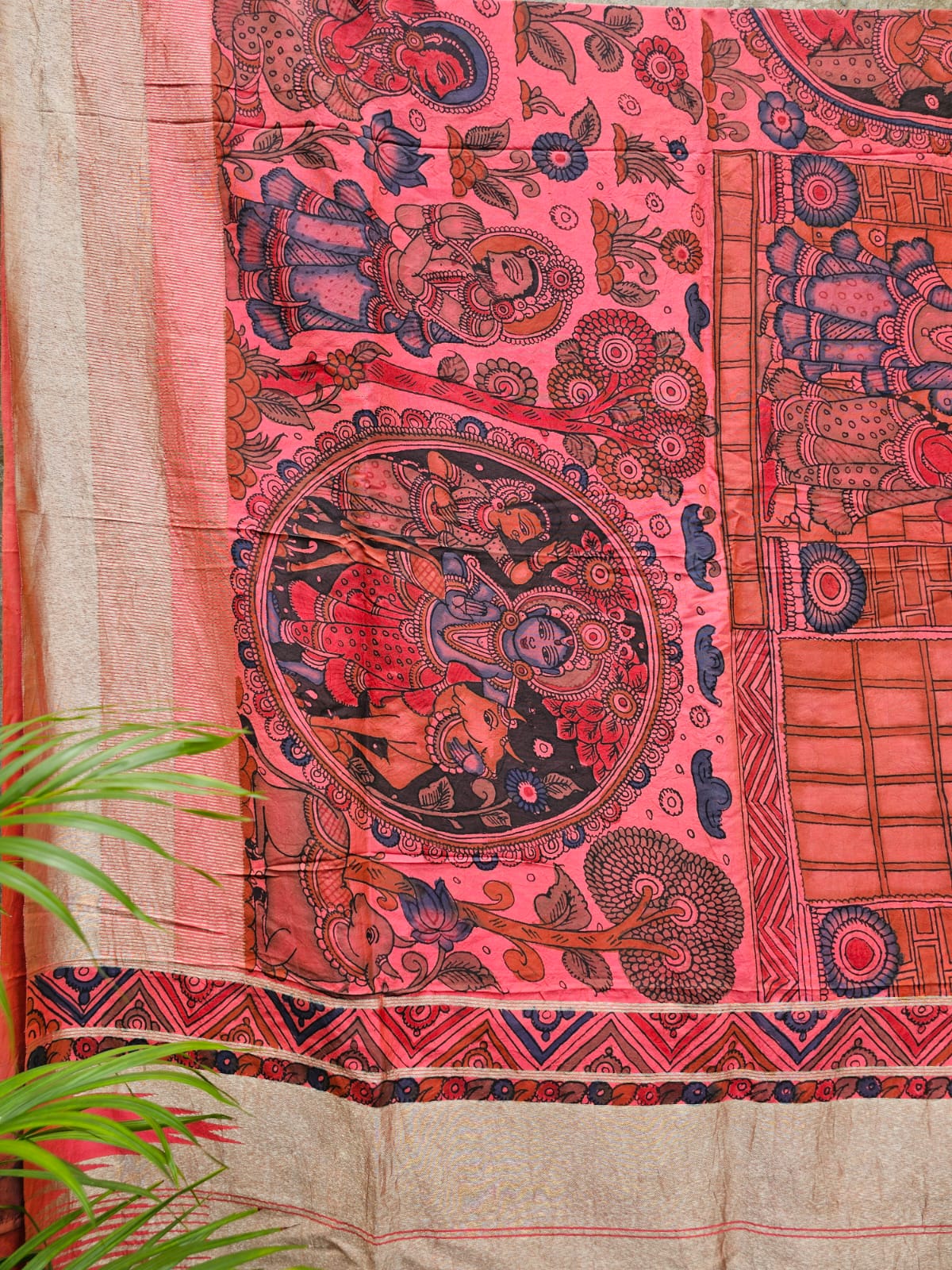 shyamsundari-indian-mythological-theme-kanchipattu-kalamkari-saree