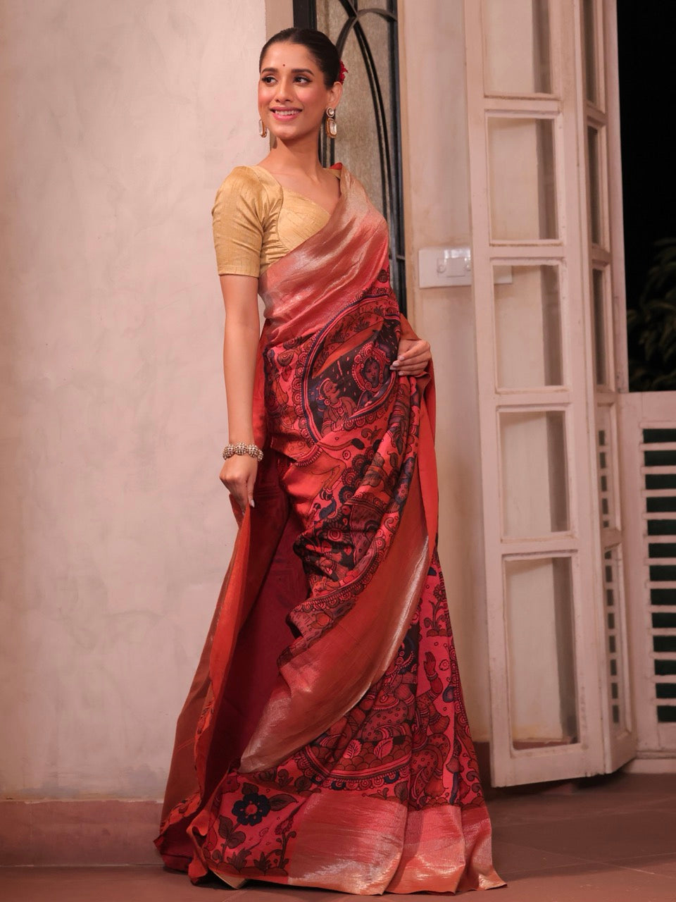 shyamsundari-indian-mythological-theme-kanchipattu-kalamkari-saree