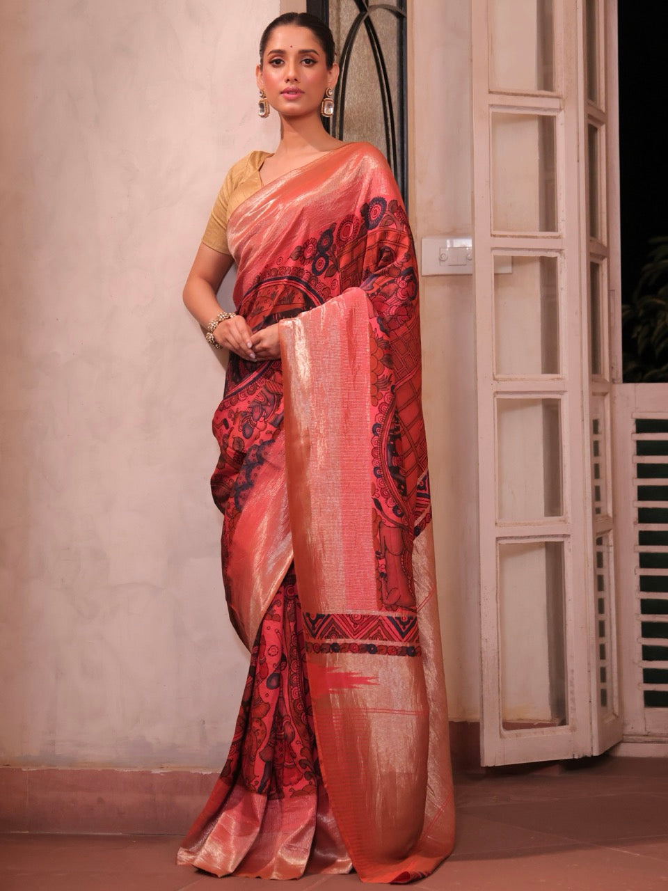 shyamsundari-indian-mythological-theme-kanchipattu-kalamkari-saree