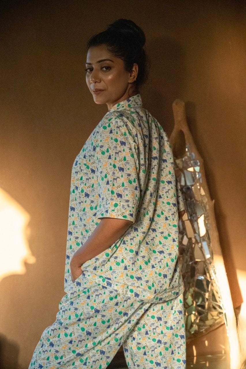 small-animal-theme-cotton-pajama-back-view