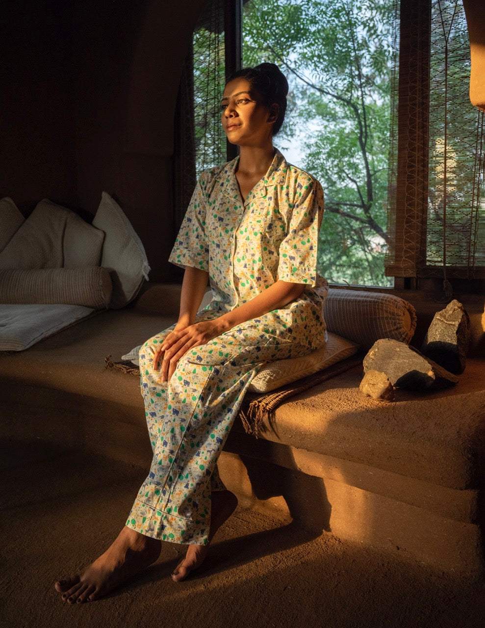 small-animal-theme-cotton-pajama-top-view