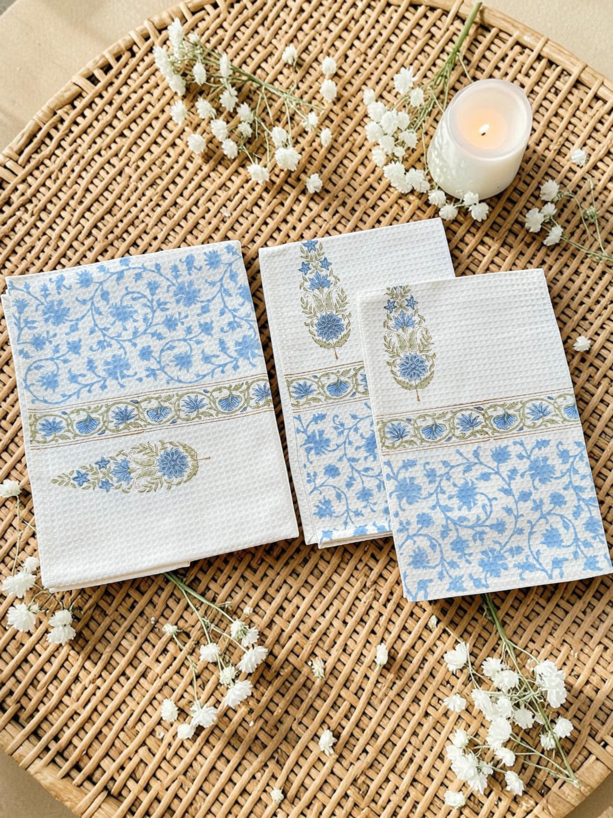soft-garden-mist-waffle-weave-cotton-towel-set-handblock