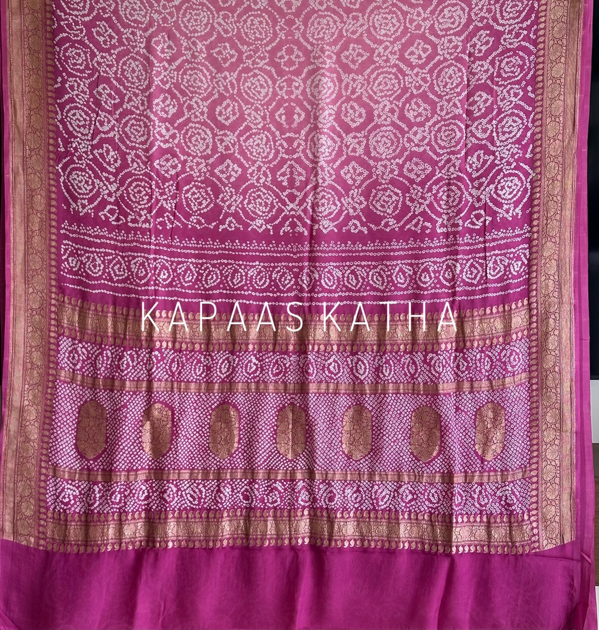 Bandhani Handloom Banarasi Georgette Saree