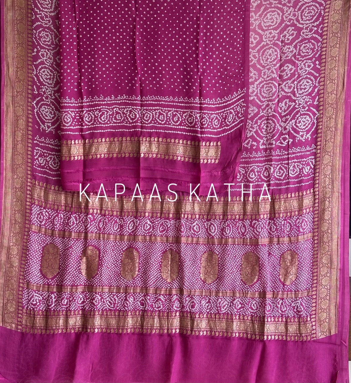 Bandhani Handloom Banarasi Georgette Saree
