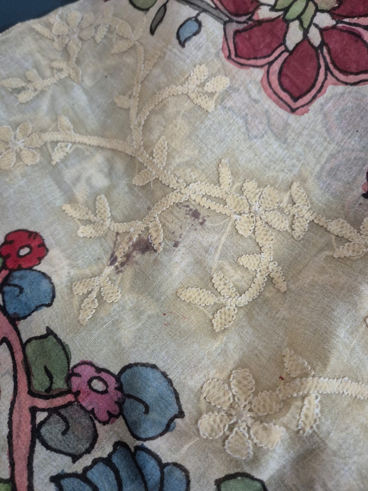 Stylish Floral Chanderi Cotton Silk Lucknow Chikankari Kalamkari Dupatta