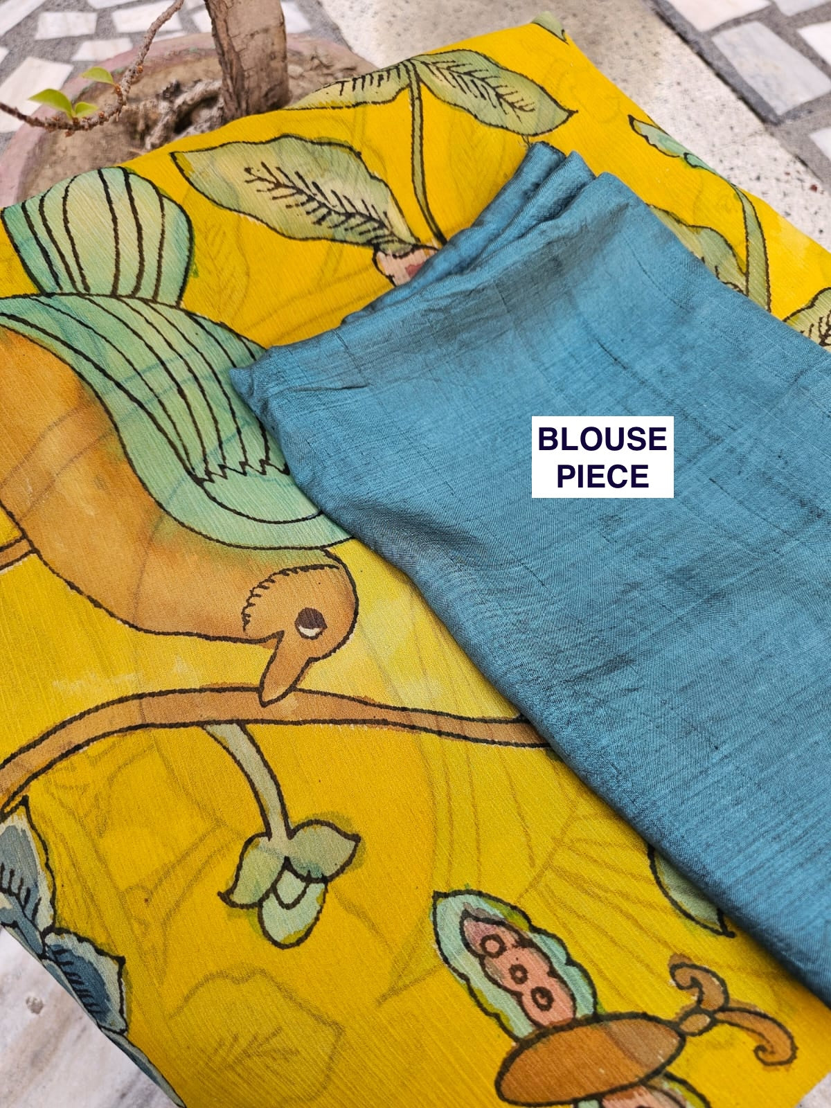 sunehri-kalamkari-chiffon-saree-with-silk-blouse