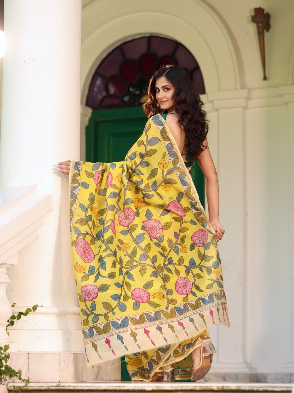 sunlit-garden-chanderi-cotton-silk-kalamkari-saree