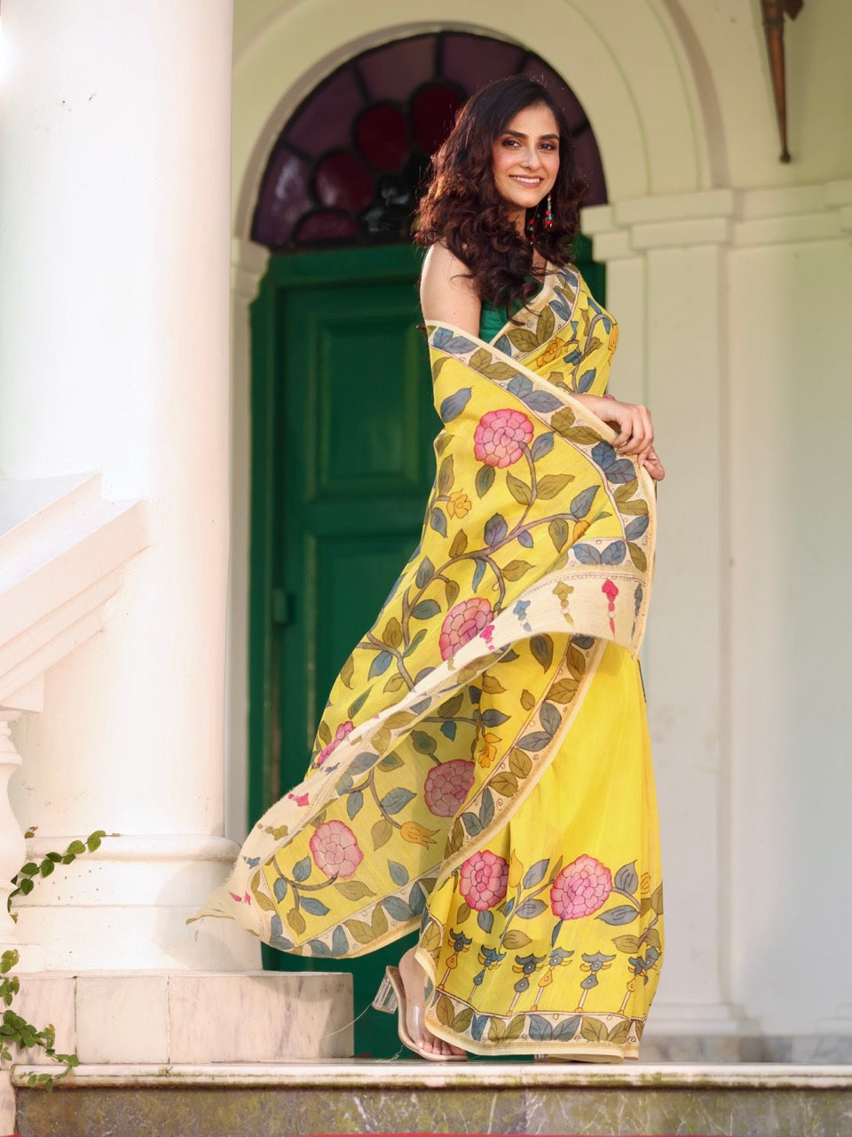 sunlit-garden-chanderi-cotton-silk-kalamkari-saree