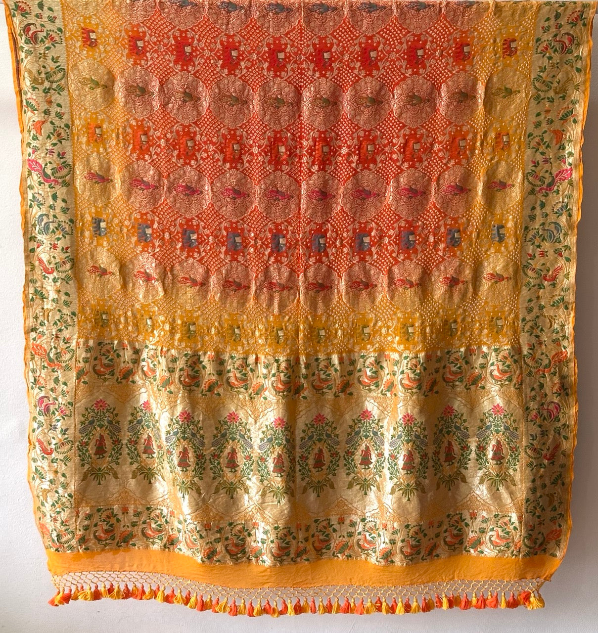 sunset-glow-yellow-and-orange-pure-banarasi-georgette-meenakari-bandhani-dupatta