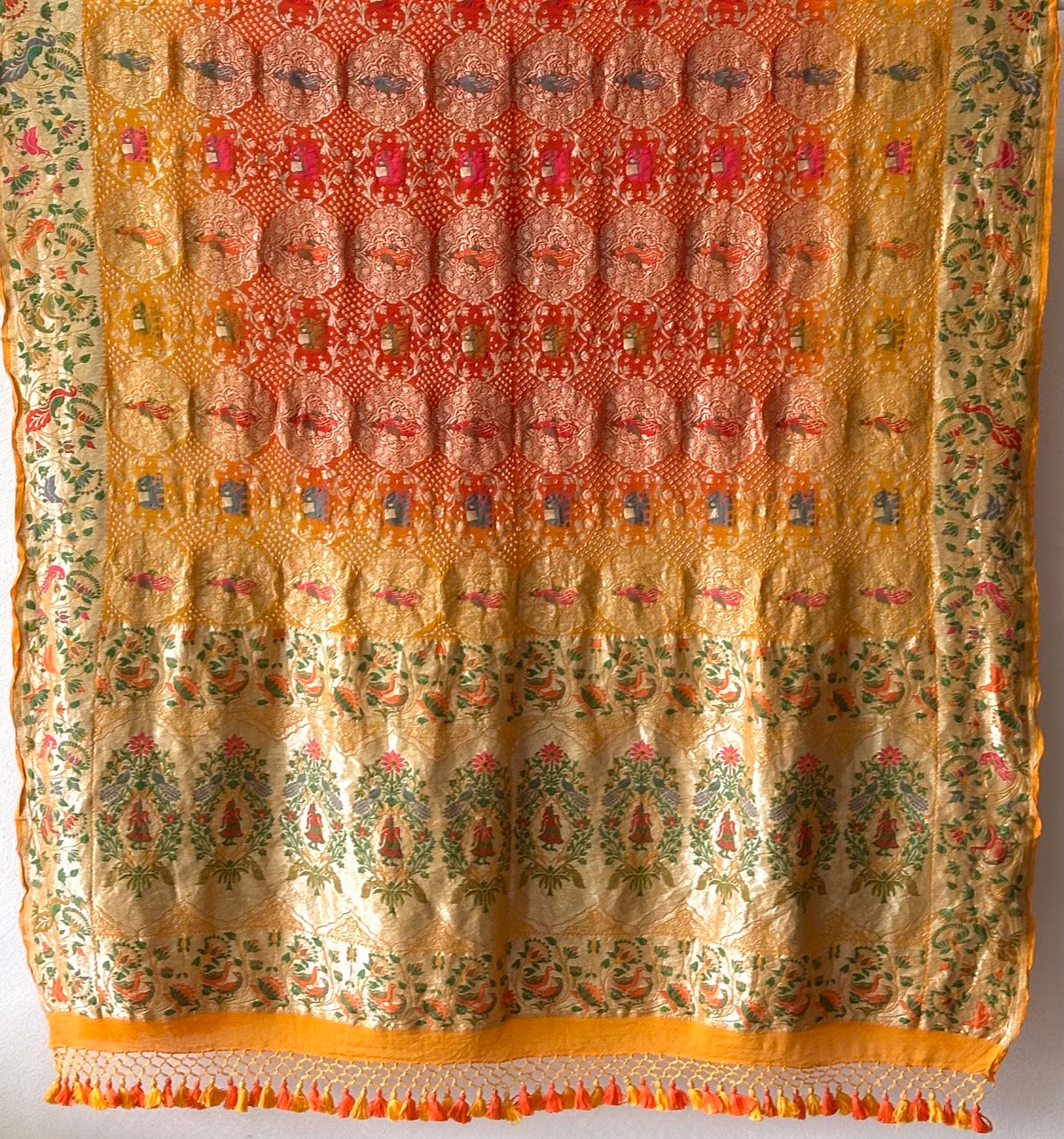 sunset-glow-yellow-and-orange-pure-banarasi-georgette-meenakari-bandhani-dupatta