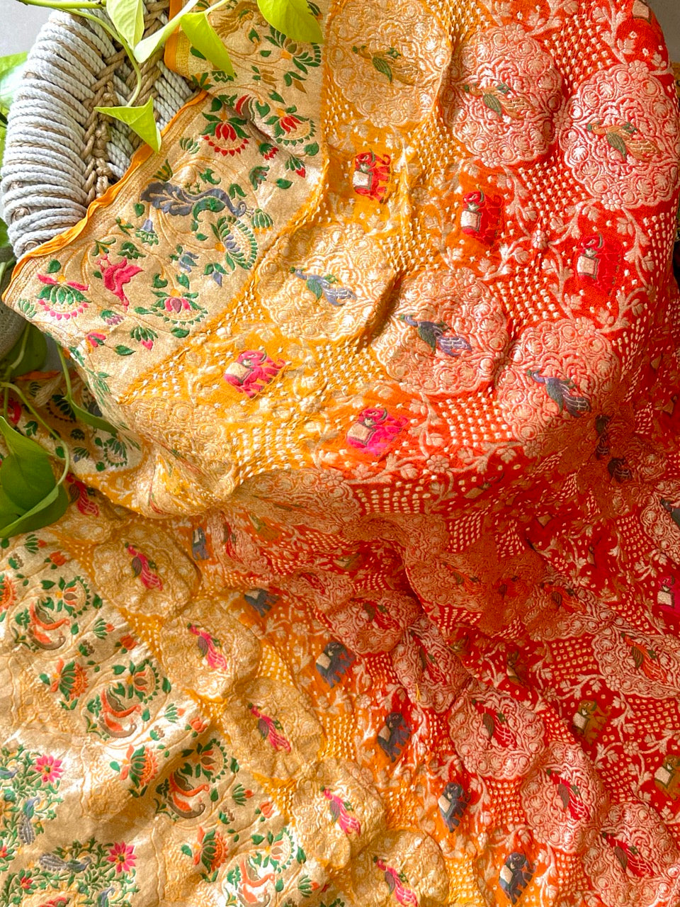 sunset-glow-yellow-and-orange-pure-banarasi-georgette-meenakari-bandhani-dupatta