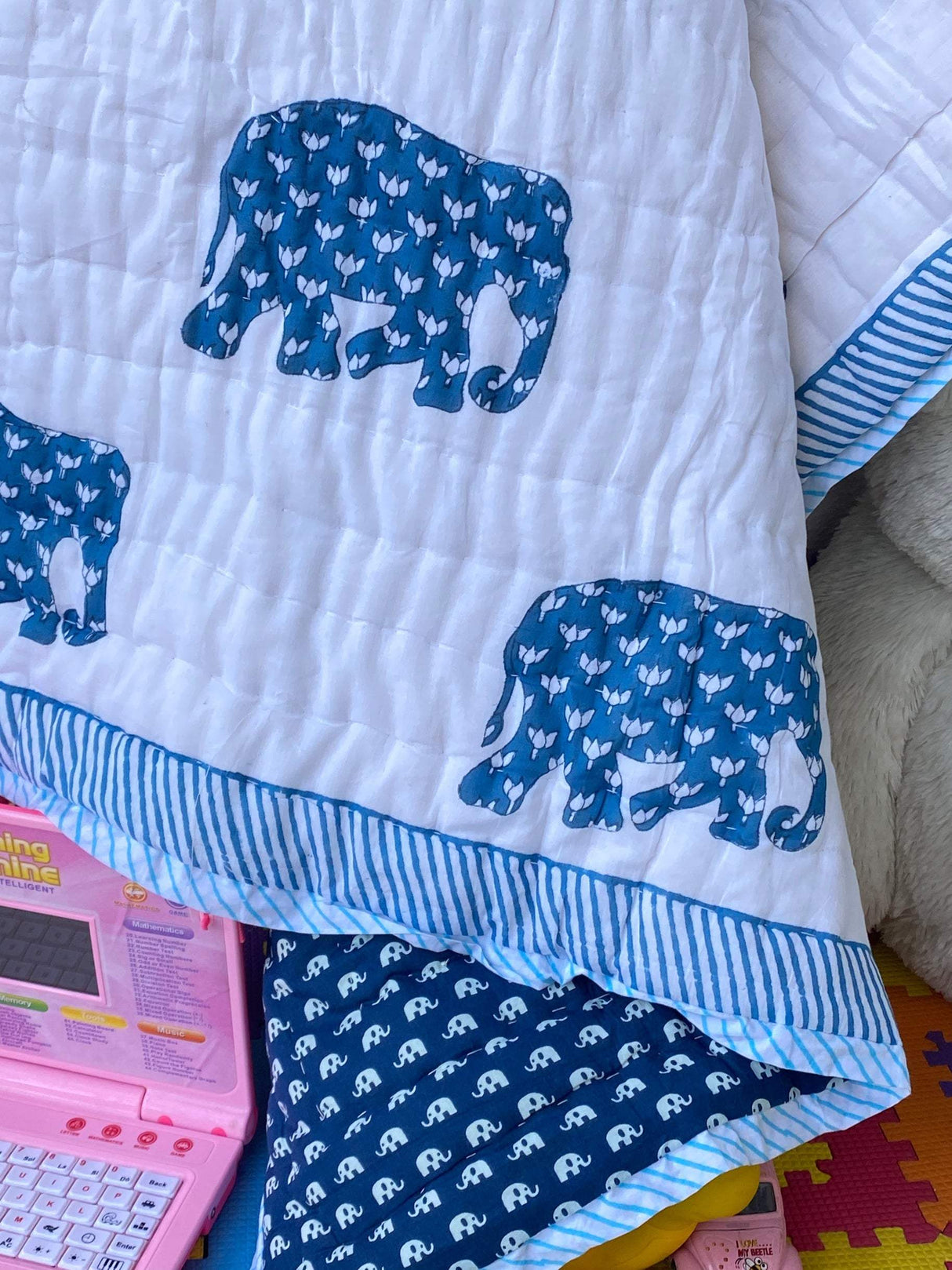 indian-artisan-made-blue-elephant-themed-kids-quilt-perfect-for-wholesale-and-gifting-in-uk-and-canada