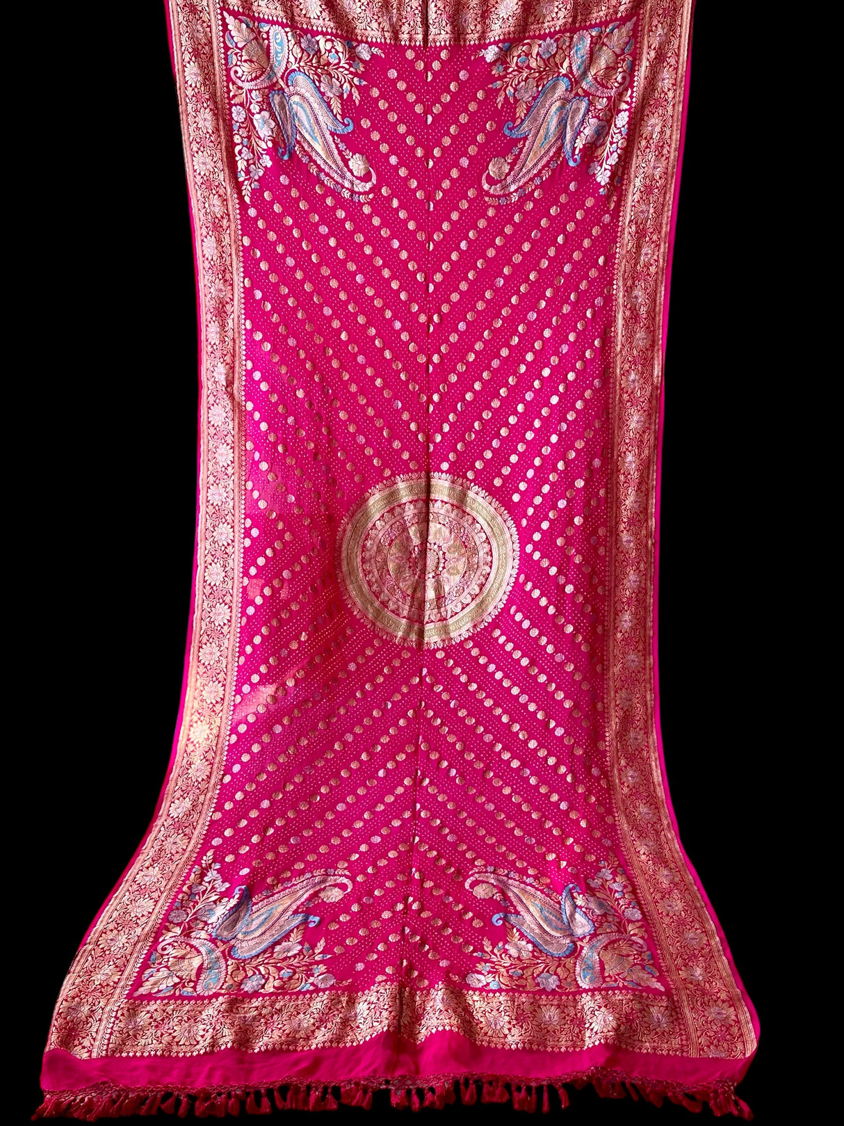 timeless-and-classic-pure-banarsi-georgette-bandhani-lehenga