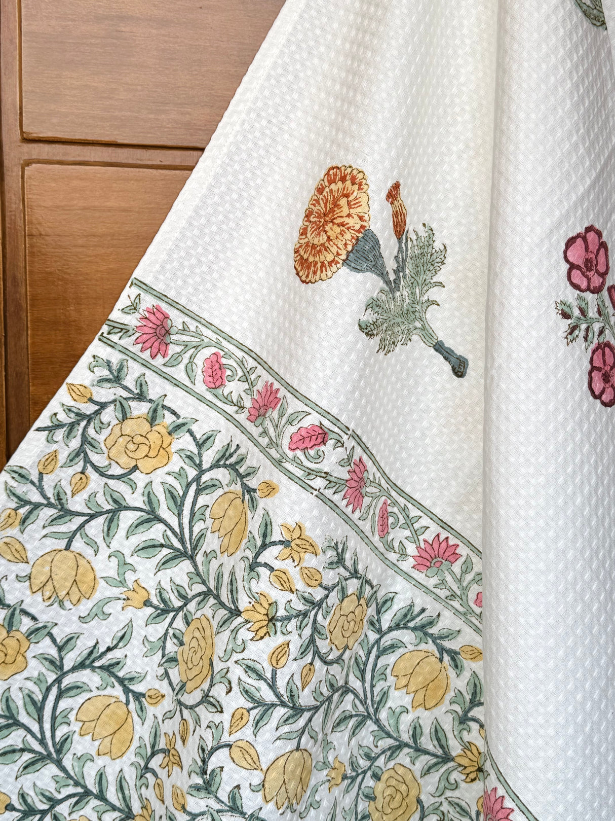 traditional-blockprint-cotton-towel-with-waffle-texture