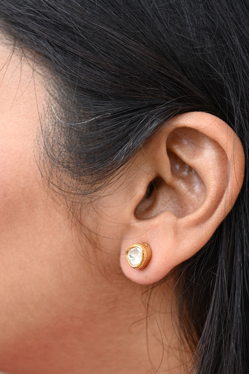 Udaan - 92.5 Silver Pendant Necklace Set with Moissanite Polki