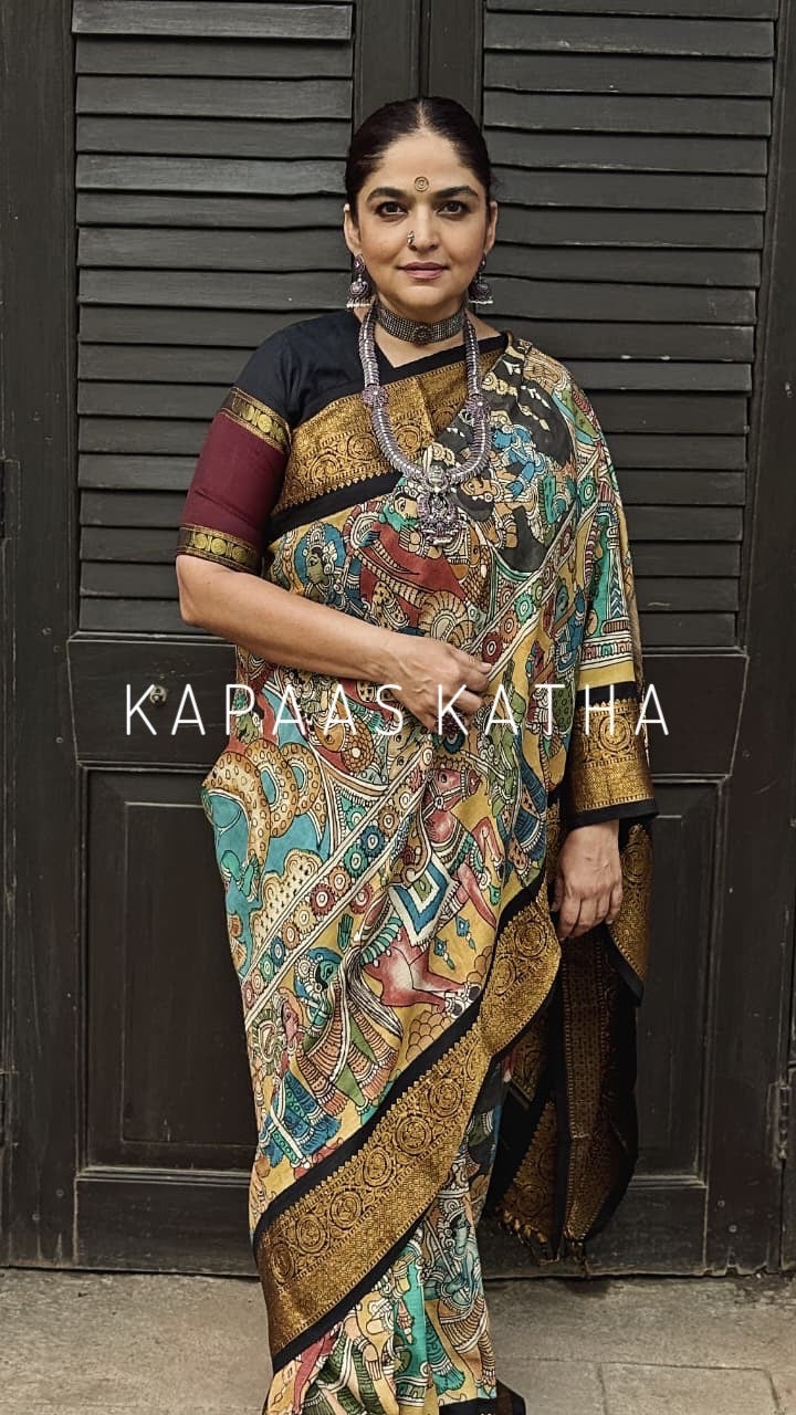 vasant-luxe-pure-kalamkari-kanjeevaram-silk-saree