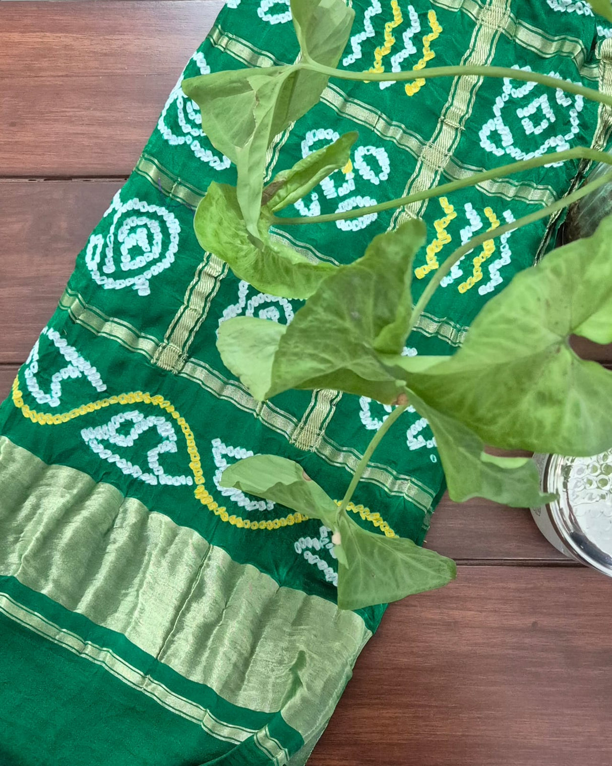 verdant-green-gharchola-pure-gajji-bandhani-blouse-fabric