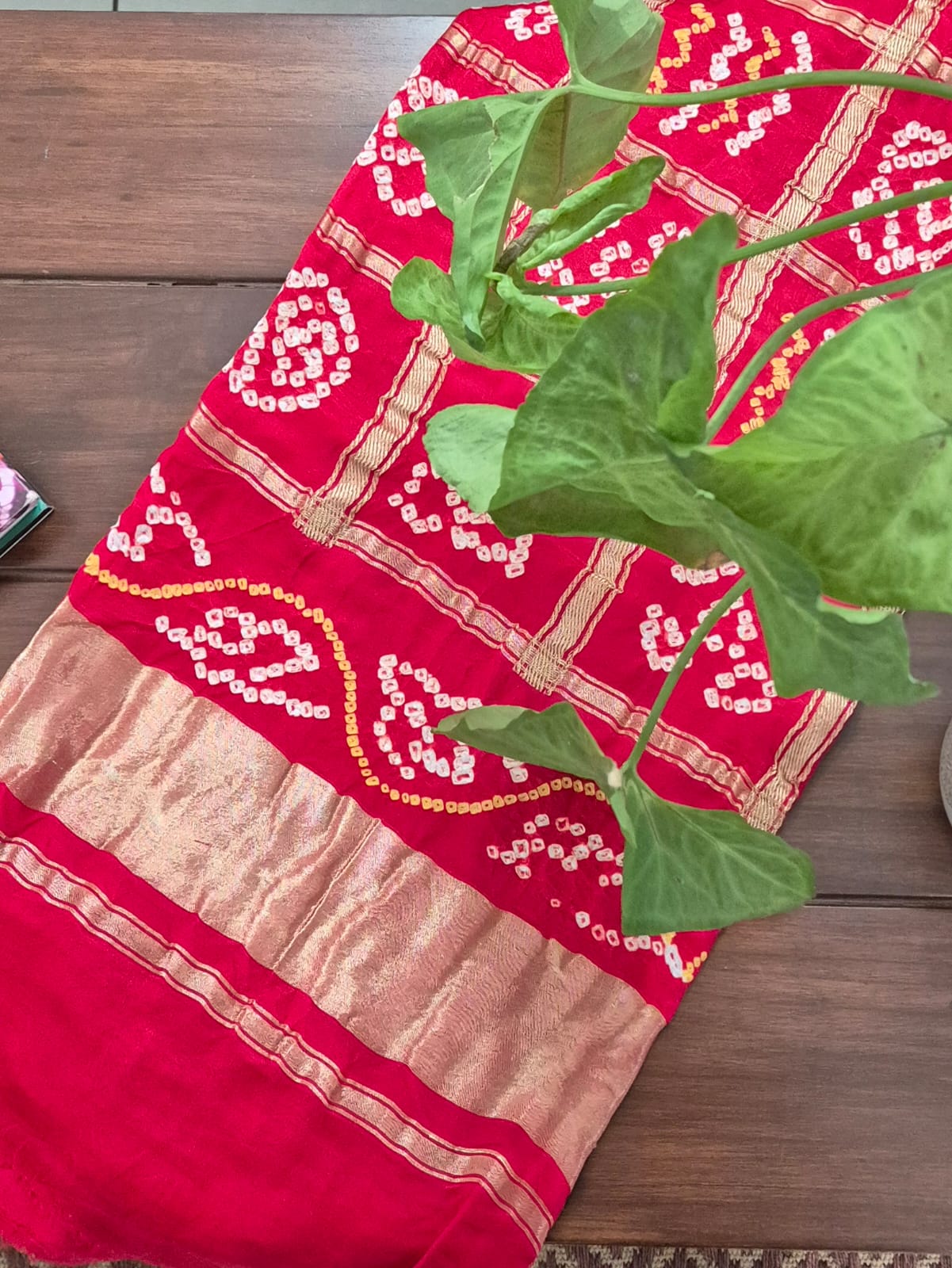 vermilion-red-gharchola-pure-gajji-bandhani-blouse-fabric